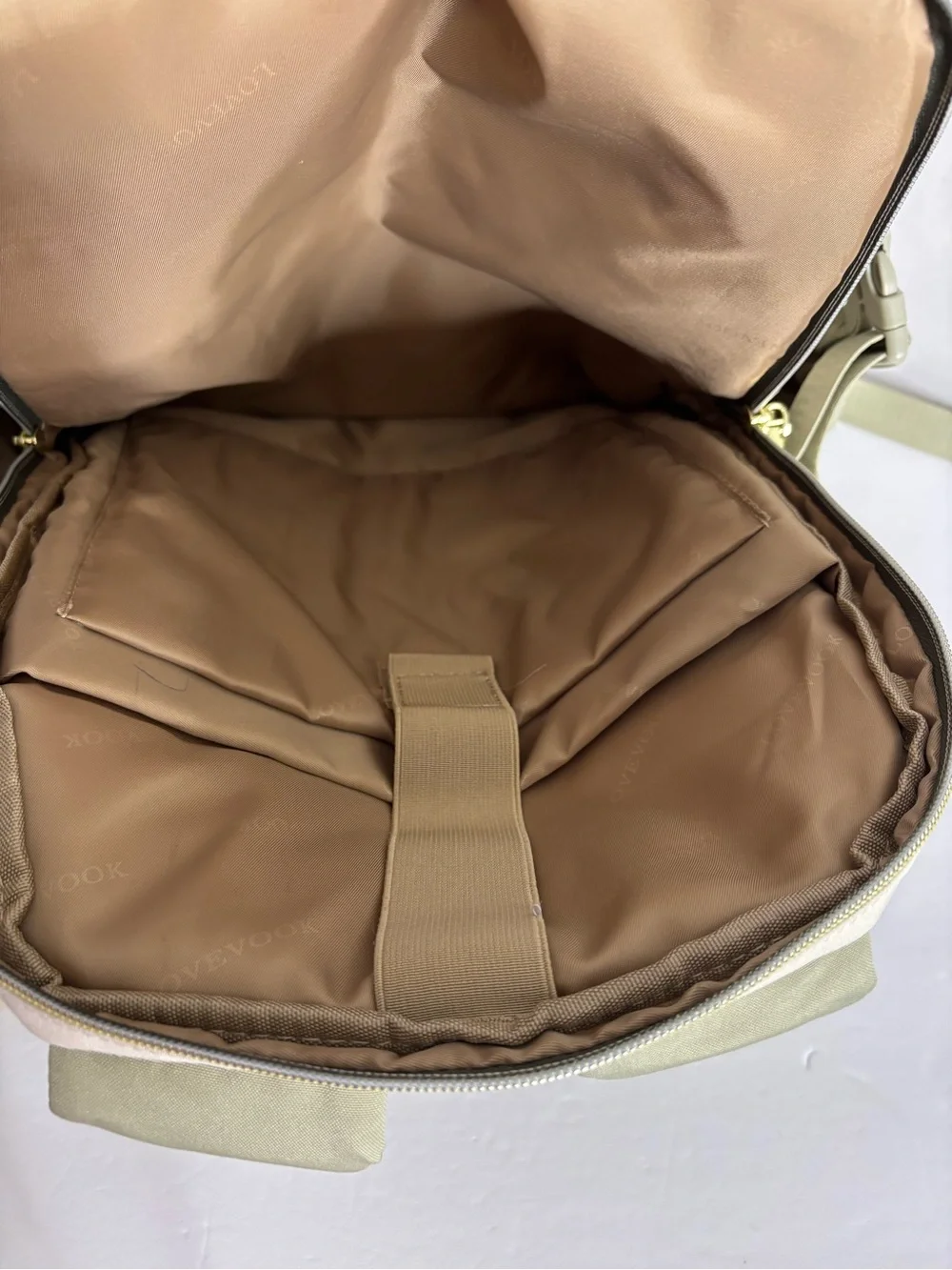 Lovevook Cream & Olive Green Backpack